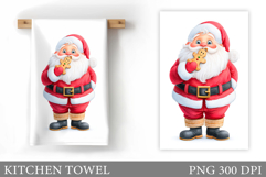 Santa Claus Kitchen Towel Design. Christmas Kitchen Towel Product Image 1