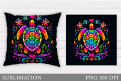 Sea Turtle Pillow Design. Sea Turtle Sublimation Product Image 1