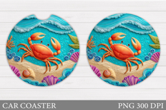 Crab Car Coaster Design. Sea Car Coaster Sublimation Product Image 1