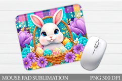 Easter Bunny Mouse Pad. Spring Bunny Mouse Pad Sublimation Product Image 1