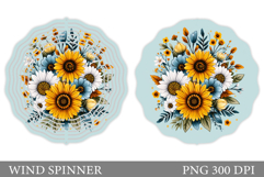 Sunflowers Wind Spinner. Flowers Wind Spinner Sublimation Product Image 1