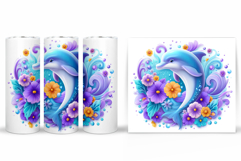 Dolphin Tumbler Design. Cute Dolphin Tumbler Sublimation Product Image 2