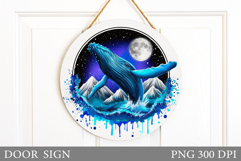 Whale Door Sign Sublimation. Sea Door Sign Design Product Image 1