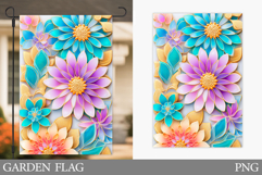 Floral Garden Flag Design. Flowers Garden Flag Sublimation Product Image 1