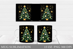 Christmas Tree Mug Sublimation. Christmas Tree Mug Design Product Image 1