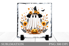 Halloween Ghost Slate Design. Halloween Slate Sublimation Product Image 1