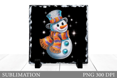 Sparkling Snowman Slate Design. Cute Snowman Sublimation Product Image 1