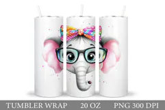 Cute Elephant Tumbler Design. Funny Elephant Tumbler Wrap Product Image 1