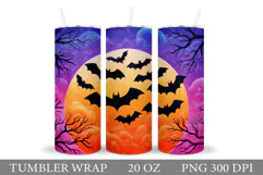 Halloween Bat Tumbler Design. Bat Silhouette Tumbler Wrap Product Image 1
