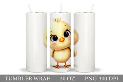 Cute Chick Tumbler Design. Spring Tumbler Sublimation Product Image 1