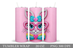 Cute Bunny Tumbler Design. Bunny Sublimation Product Image 1