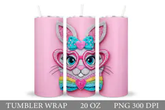 Cute Bunny Tumbler Design. Bunny Sublimation Product Image 1