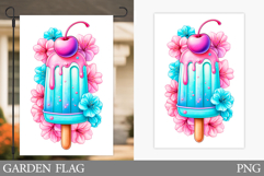 Ice Cream Garden Flag Design. Summer Garden Flag Sublimation Product Image 1