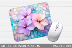 Tropical Mouse Pad Sublimation. Tropical Flowers Mouse Pad Product Image 1