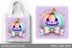 Halloween Pumpkin Sublimation. Cute Pumpkin Tote Bag Design Product Image 1