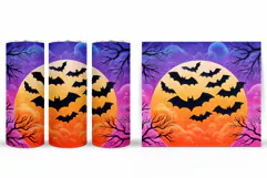 Halloween Bat Tumbler Design. Bat Silhouette Tumbler Wrap Product Image 2