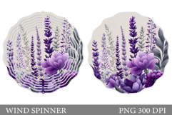 Floral Wind Spinner Sublimation. Flowers Wind Spinner Design Product Image 1