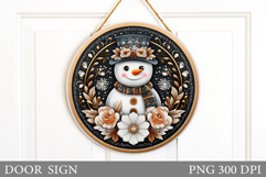 Christmas Snowman Door Sign. Christmas Door Sign Sublimation Product Image 1