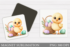 Easter Chick Magnet Design. Chick Easter Magnet Sublimation Product Image 1