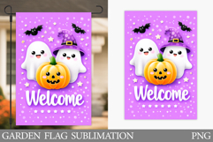 Welcome Garden Flag Sublimation. Halloween Garden Flag Product Image 1