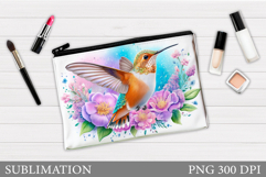 Hummingbird Cosmetics Bag Design. Hummingbird Makeup Bag Product Image 1