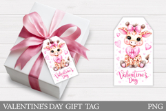 Valentines Giraffe Gift Tag. Valentine Gift Tag Printable Product Image 1