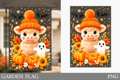 Halloween Cow Garden Flag Design. Halloween Garden Flag Product Image 1