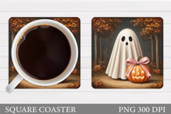 Halloween Ghost Teacher Coaster. Cute Ghost Coaster Design Product Image 1