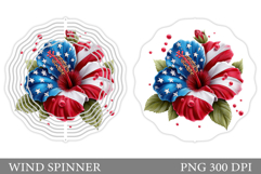 Patriotic Flowers Wind Spinner. Patriotic Wind Spinner Product Image 1