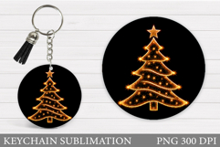 Christmas Tree Keychain. Christmas Keychain Sublimation Product Image 1