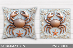 Crab Pillow Sublimation. Crab Sublimation Product Image 1