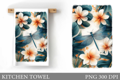 Dragonfly Kitchen Towel. Dragonfly Sublimation Product Image 1