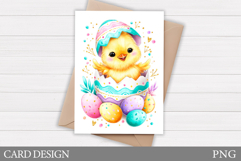 Easter Chick Card Design. Easter Card Printable Product Image 1