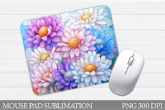 Floral Mouse Pad Sublimation. Flowers Mouse Pad Design Product Image 1