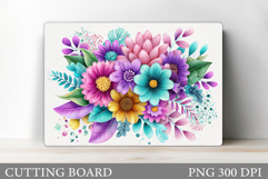 Floral Cutting Board Design. Flowers Cutting Board Product Image 1