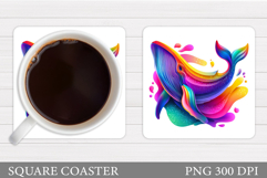 Whale Coaster Design. Whale Sublimation Product Image 1