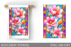 Flowers Kitchen Towel. Floral Kitchen Towel Sublimation Product Image 1