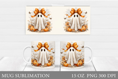 Ghost Mug Sublimation. Halloween Mug Design Product Image 1