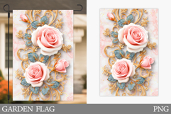 Roses Garden Flag Design. Flowers Garden Flag Sublimation Product Image 1