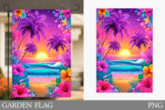 Sea Garden Flag Design. Beach Garden Flag Sublimation Product Image 1