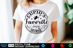 Cupid's Favorite Nurse Valentine SVG Valentine T-shirt Product Image 2