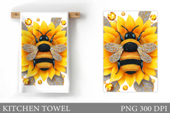 Bee Kitchen Towel Design. Bee Sublimation Product Image 1