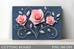 Roses Cutting Board. Flowers Cutting Board Sublimation Product Image 1
