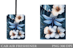 Dragonfly Car Air Freshener. Flowers Car Air Freshener Product Image 1