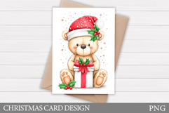 Christmas Bear Card Design. Christmas Card Printable Product Image 1