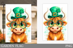 St Patrick Cow Garden Flag. St Patrick Garden Flag Design Product Image 1