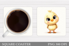 Cute Chick Coaster Design. Chick Coaster Sublimation Product Image 1