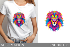 Lion Sublimation. Lion T-Shirt Design Product Image 1