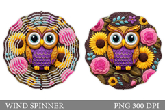 Cute Owl Wind Spinner Design. Owl Summer Wind Spinner Product Image 1