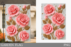 Roses Garden Flag Design. Flowers Garden Flag Sublimation Product Image 1